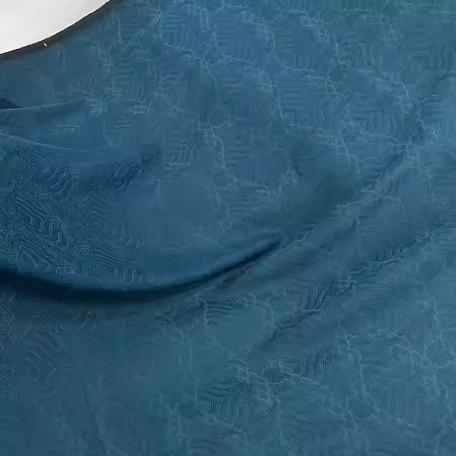 XYHYS 江崖海水纹- Jacquard HUALUO Hongyunsha silk fabric, 25 momme openwork texthture, 110cm by e Yard