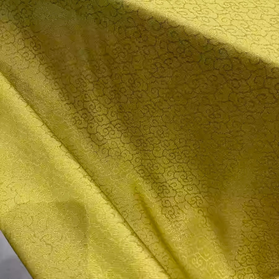 XYLN028 - Leno silk fabric, Gold weave, auspicious clouds, 114cm wide by the yard