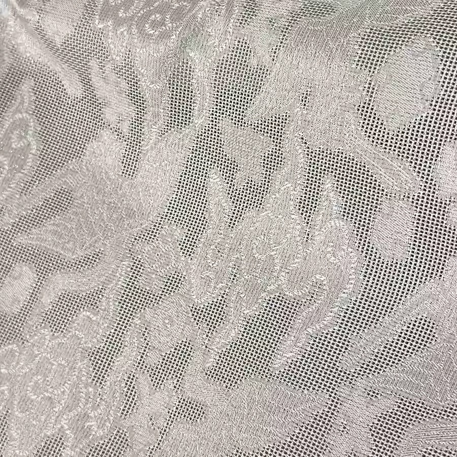 XYLN041 - Leno silk fabric, Gold weave Yarn-dyed, white, 25 momme 114cm wide by the yard