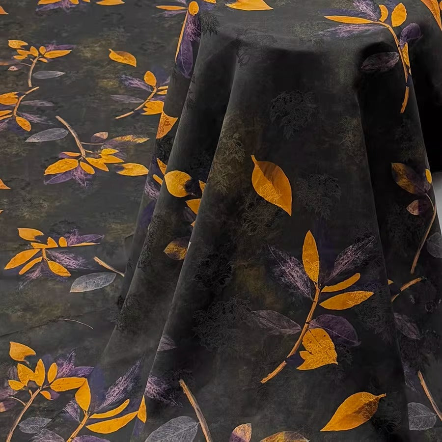 XYHYS 叶舞诗华- Jacquard HUALUO Hongyunsha silk fabric, 25 momme openwork texthture, 110cm by e Yard