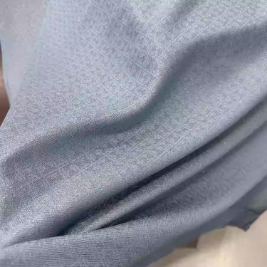 XYLN029 - Leno silk fabric, Gold weave, blue fog, 114cm wide by the yard