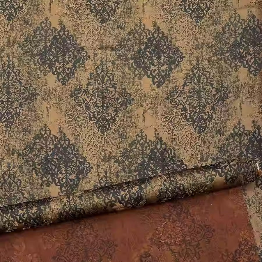 XYHYS 青铜栏杆纹- Jacquard HUALUO Hongyunsha silk fabric, 25 momme openwork texthture, 110cm by e Yard