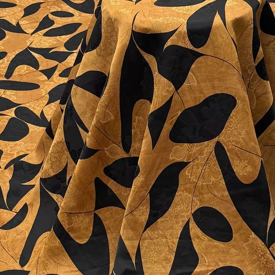 XYHYS 叶子- Jacquard HUALUO Hongyunsha silk fabric, 25 momme openwork texthture, 110cm by e Yard
