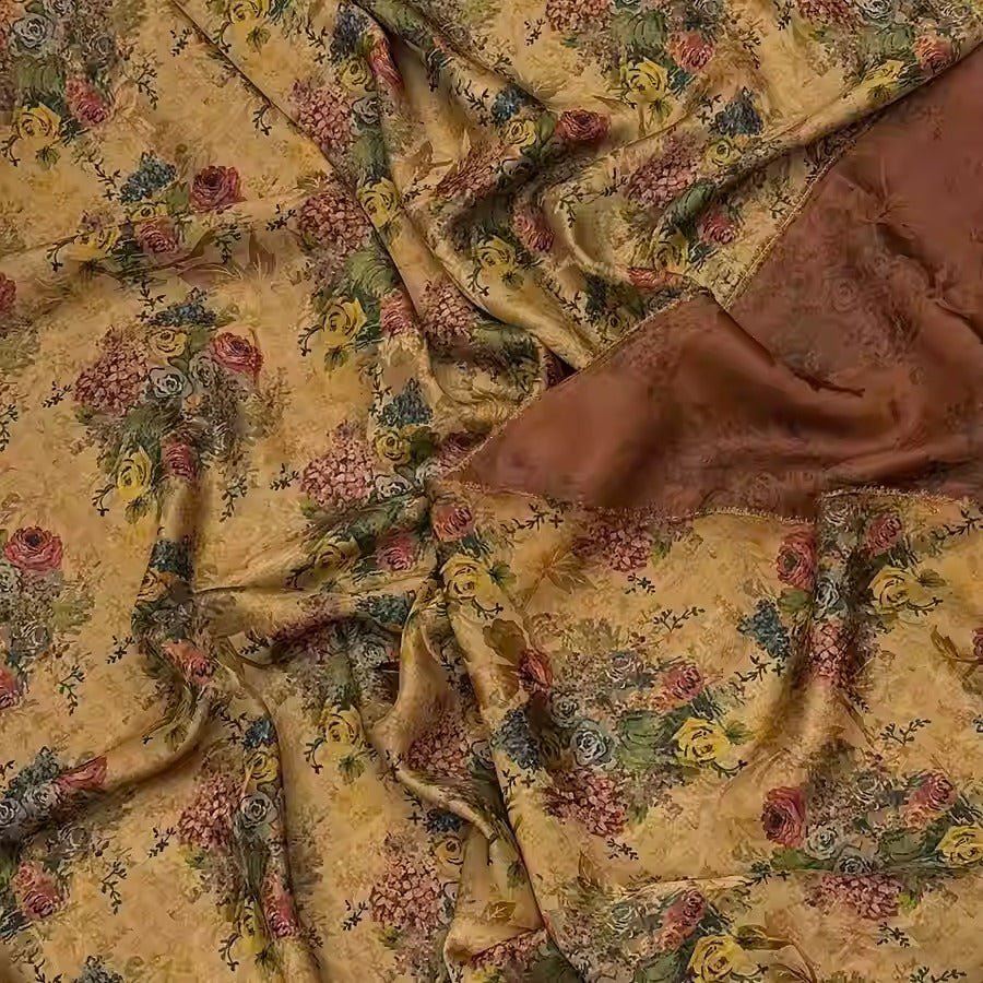 XYHYS 法式小碎花- Jacquard HUALUO Hongyunsha silk fabric, 25 momme openwork texthture, 110cm by e Yard