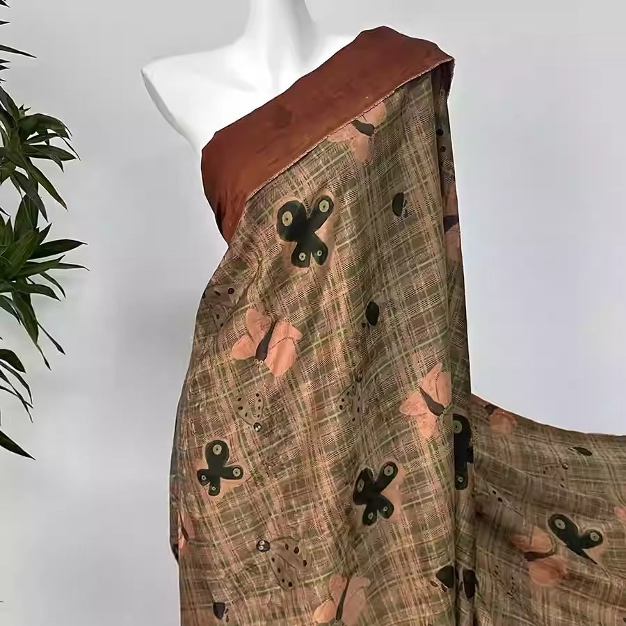 XYHYS 昆虫世界- Jacquard HUALUO Hongyunsha silk fabric, 25 momme openwork texthture, 110cm by e Yard