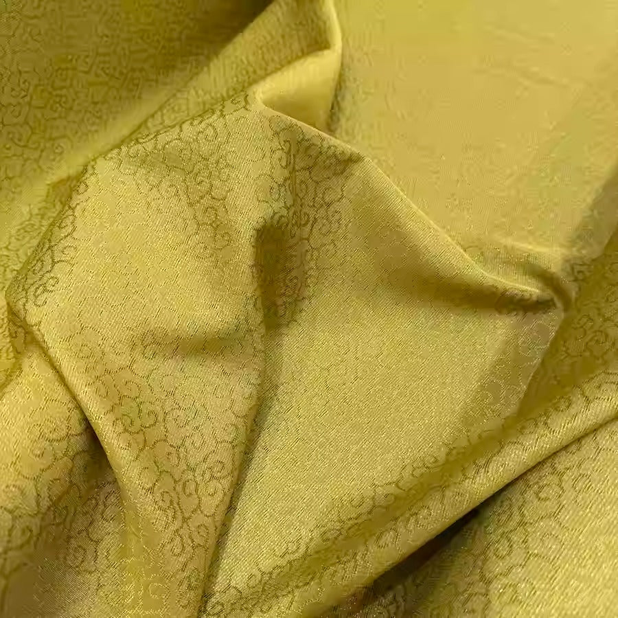 XYLN028 - Leno silk fabric, Gold weave, auspicious clouds, 114cm wide by the yard