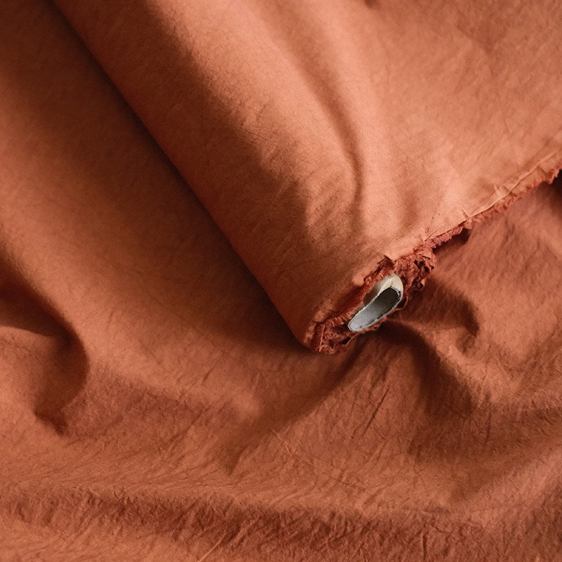 Japanese sun-dried linen cotton fabric detail