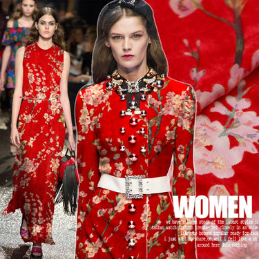 HONGMEI - 6 colors Plum Floral on Burnout Silk Velvet Fabric - 114cm wide by the Yard