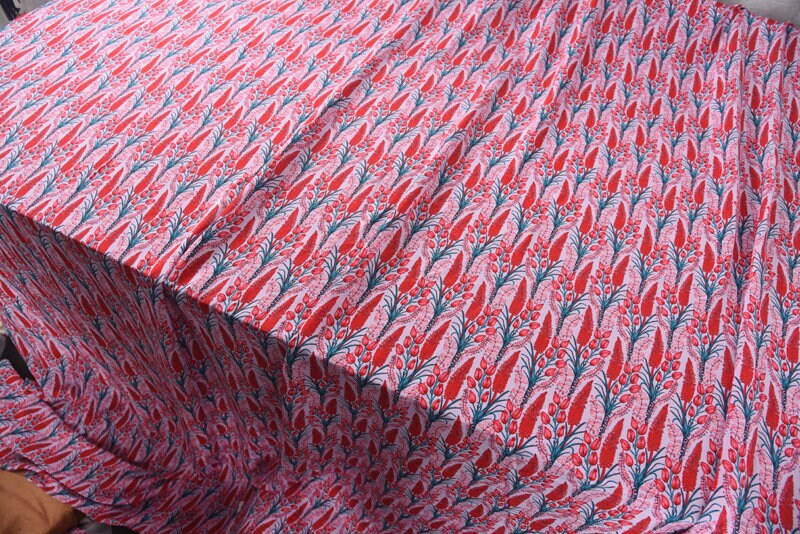 HUAN - 12 Momme Flower Print Silk Crepe de Chine Fabric 140cm wide by the Yard