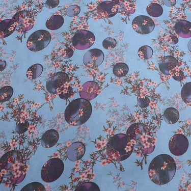 YUEYUAN - 8 Momme Floral Print 2 colors Silk Georgette Fabric - 135cm wide by the Yard