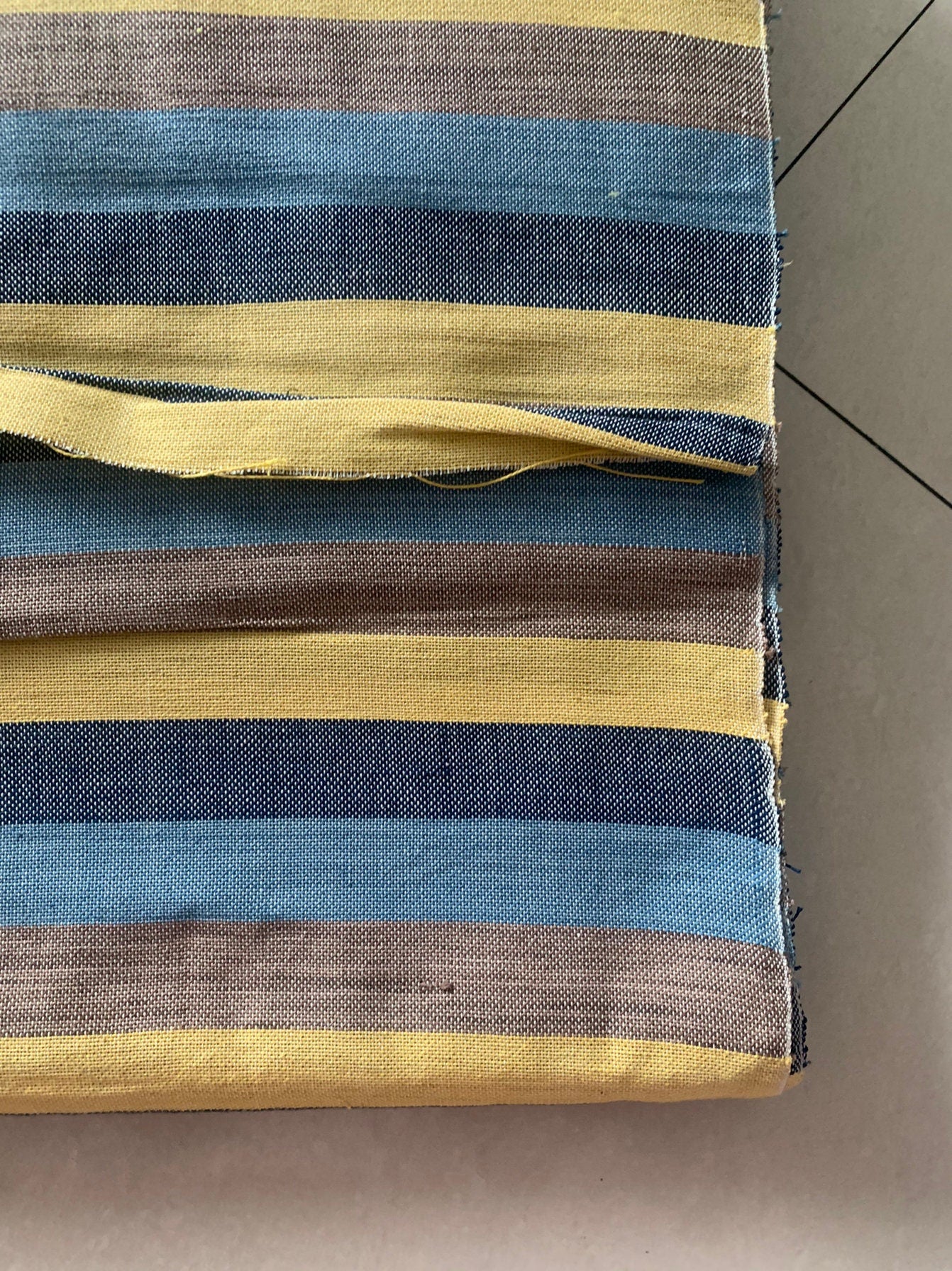 CTDUOCAI - Natural Plant Dye Earth Tone Hand Woven Cotton Fabric - 40cm by the Yard