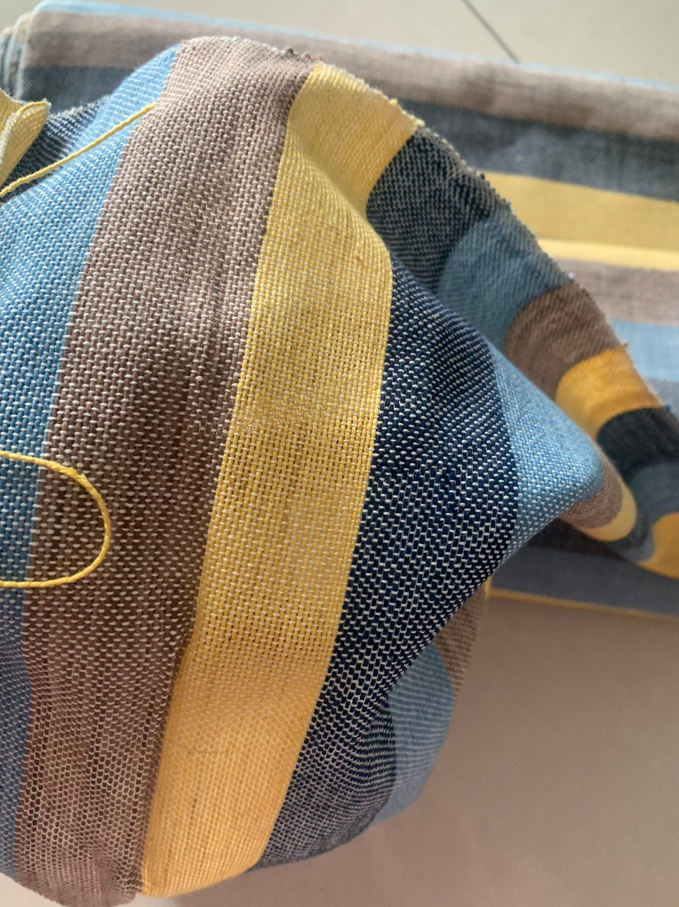 CTDUOCAI - Natural Plant Dye Earth Tone Hand Woven Cotton Fabric - 40cm by the Yard