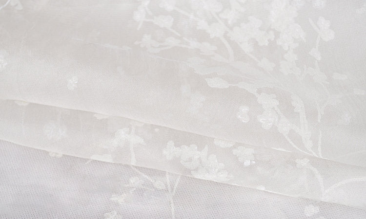 PLUM - 6 Momme White plum Silk Organza Fabric - 138cm by the Yard
