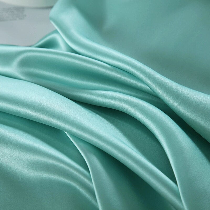 Fitted Silk Sheet Set - 19 Momme 100% Silk Bedding available in 5 Solid Colors