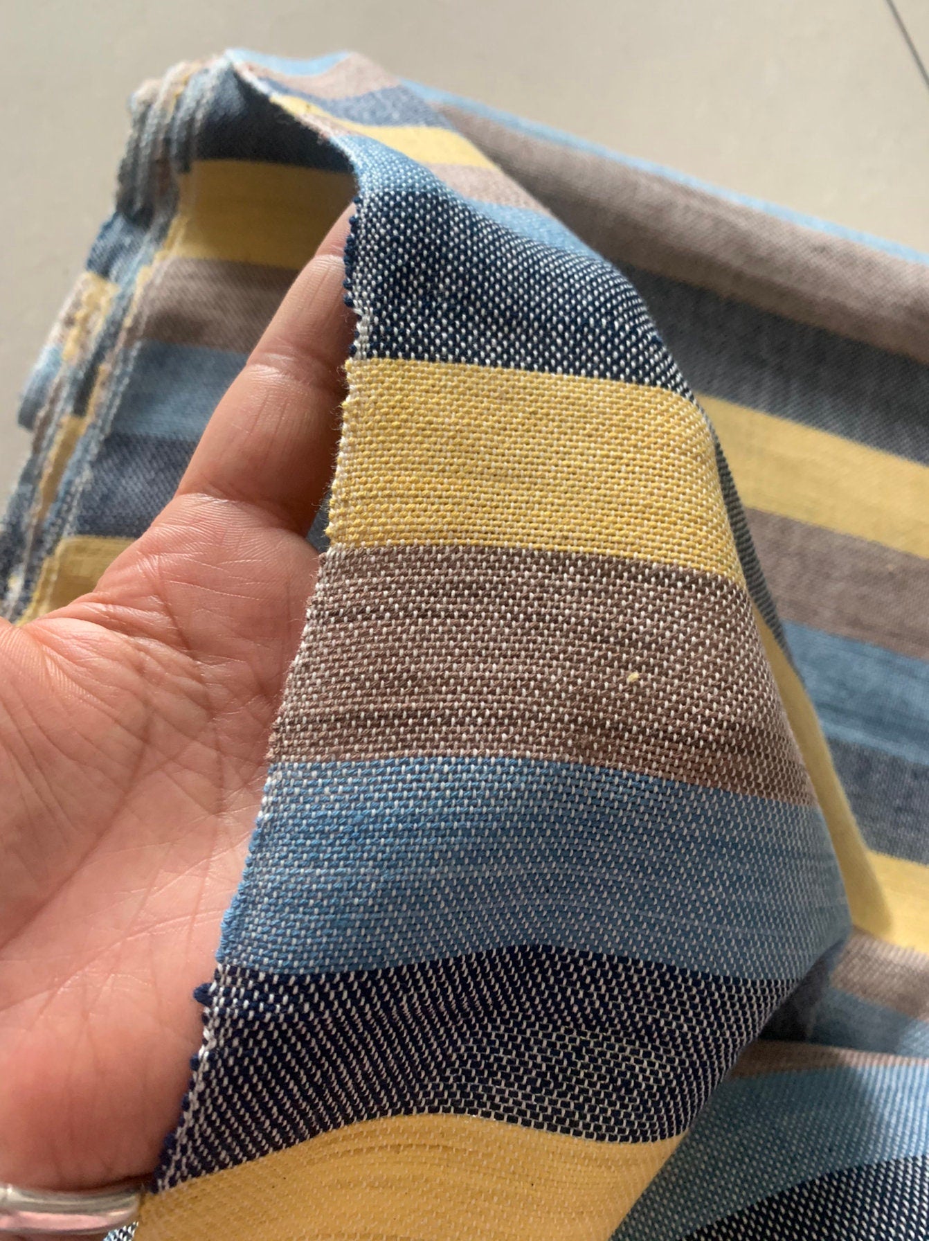 CTDUOCAI - Natural Plant Dye Earth Tone Hand Woven Cotton Fabric - 40cm by the Yard