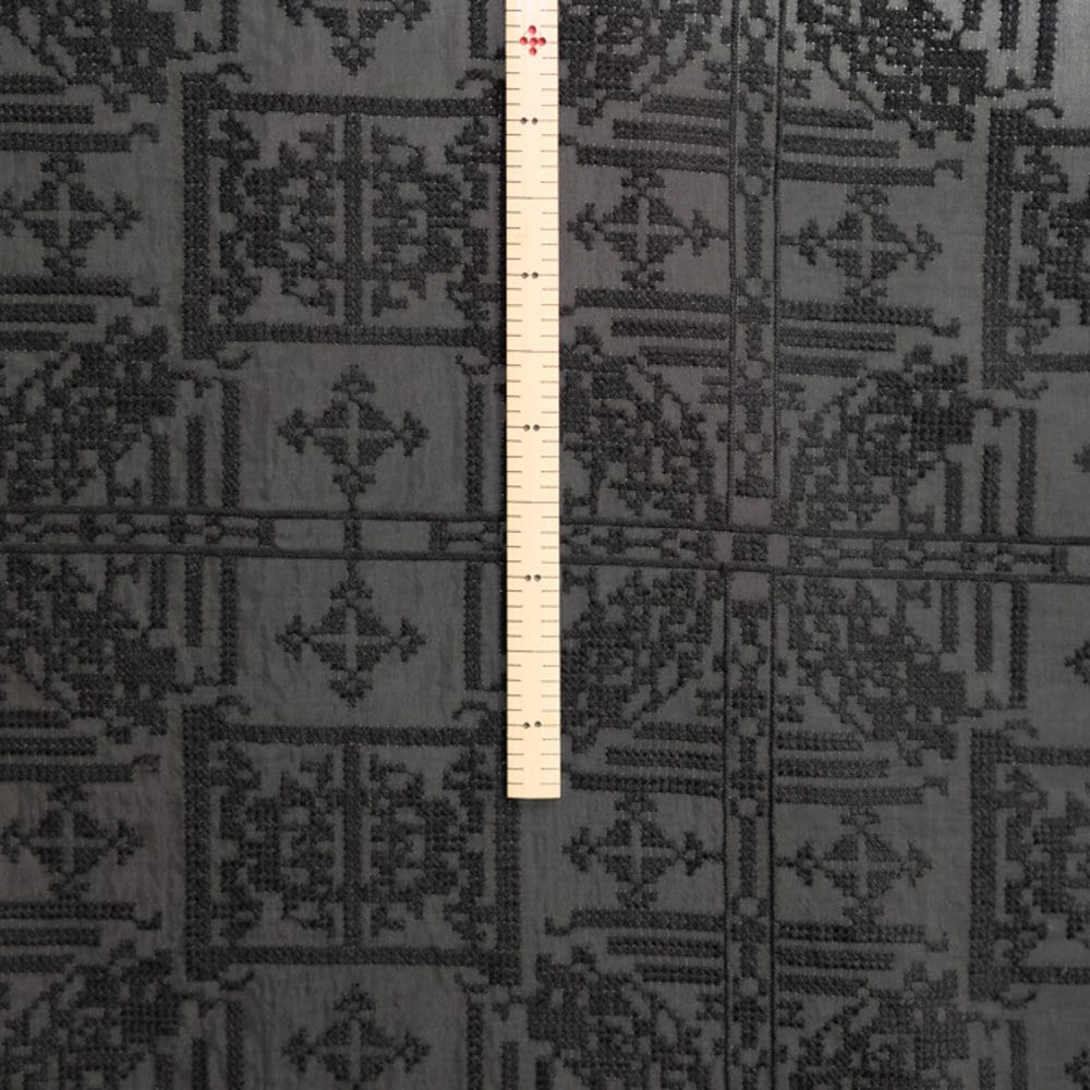 HEISHIZI - Vintage Cross-Stitched Embroidered Silk Cotton Fabric - 135cm wide by the Yard