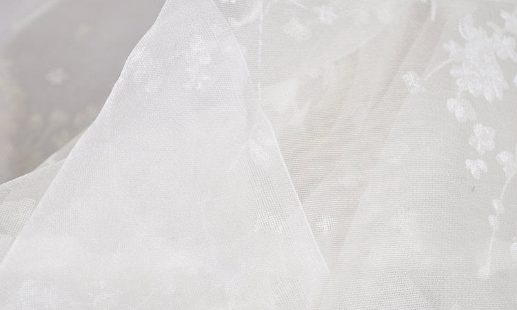 PLUM - 6 Momme White plum Silk Organza Fabric - 138cm by the Yard