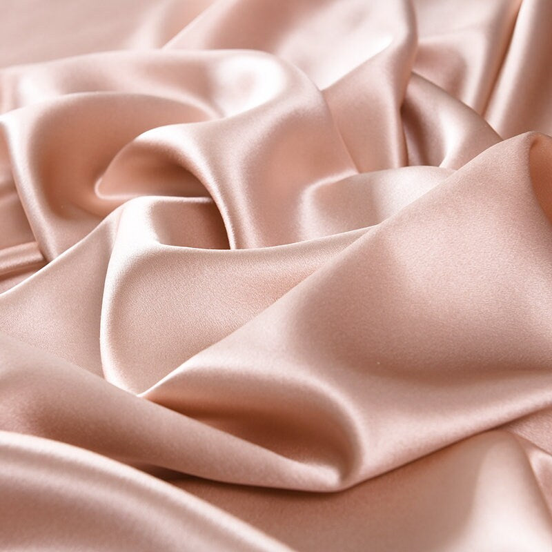 Fitted Silk Sheet Set - 19 Momme 100% Silk Bedding available in 5 Solid Colors