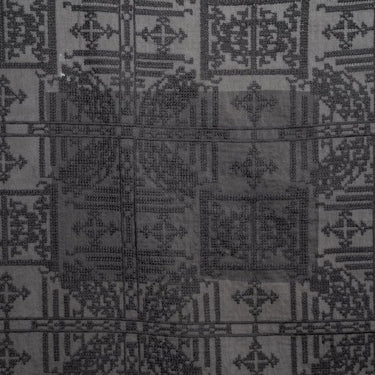 HEISHIZI - Vintage Cross-Stitched Embroidered Silk Cotton Fabric - 135cm wide by the Yard