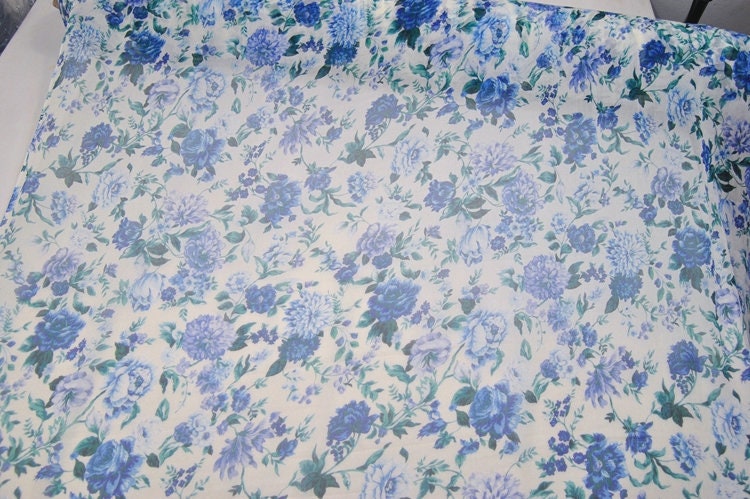 LANHUAXUE - 5.5 Momme Floral Print Crinkled Silk Georgette Fabric - 140cm wide by the Yard