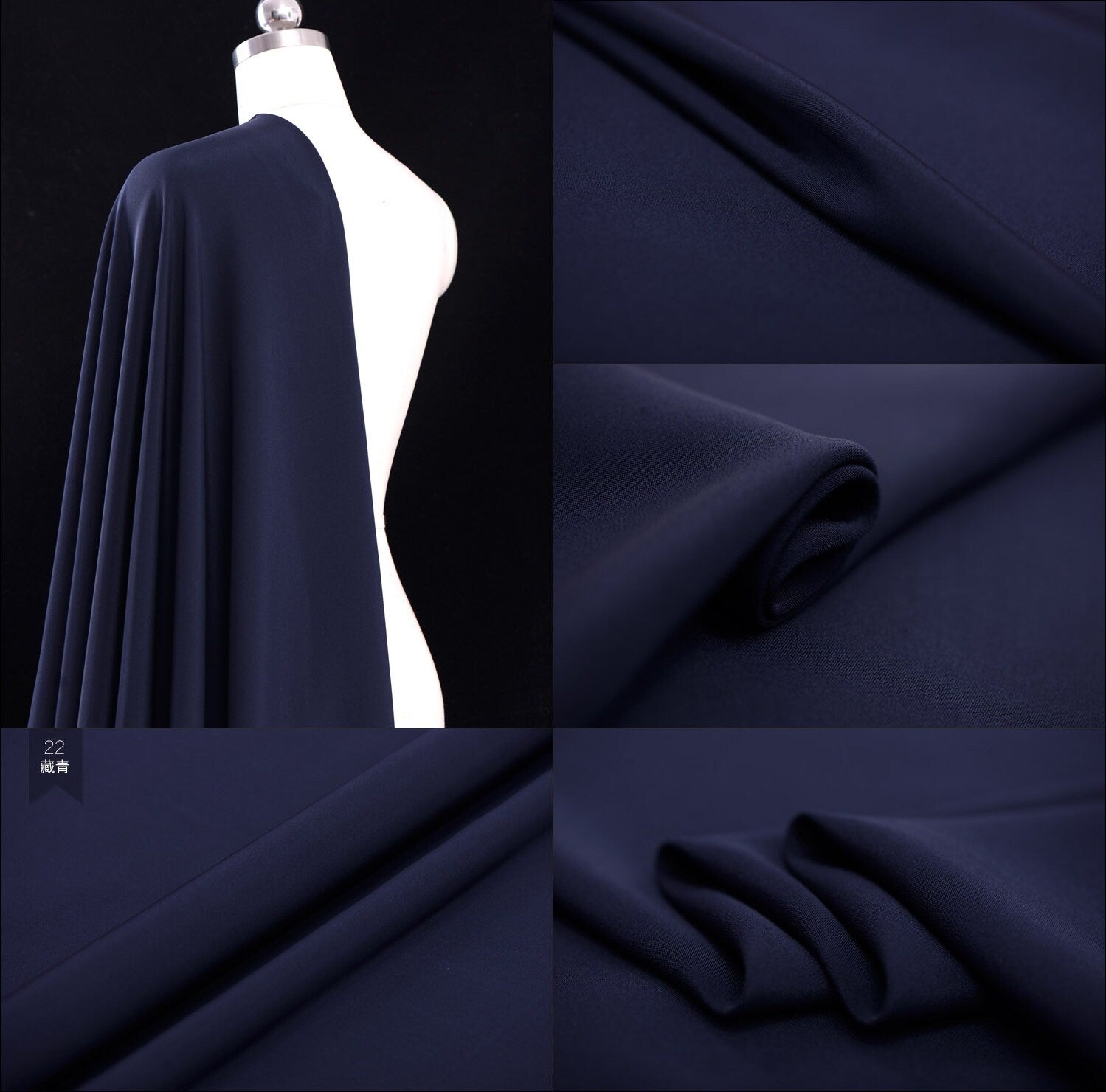 40momme 24 Colors Heavy Silk Crepe de Chine Fabric - 140cm wide by the Yard