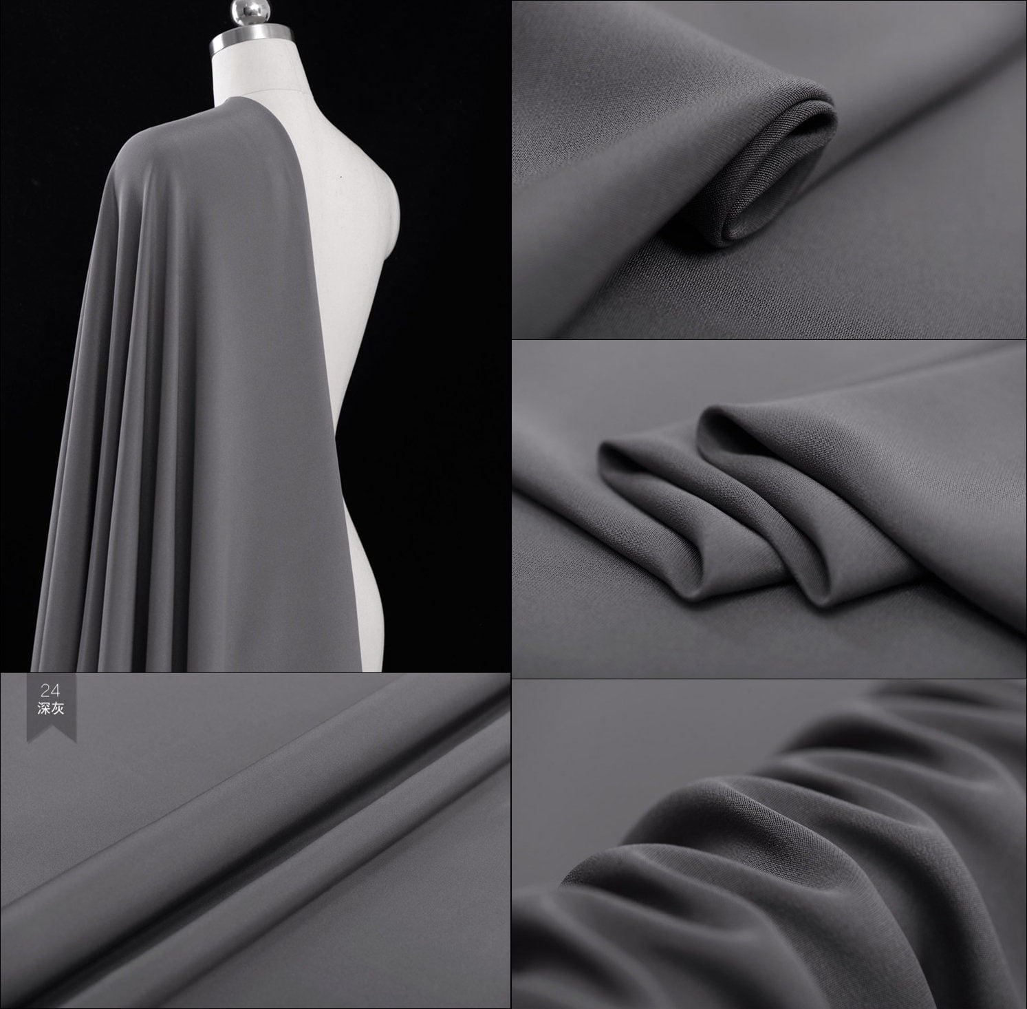 40momme 24 Colors Heavy Silk Crepe de Chine Fabric - 140cm wide by the Yard