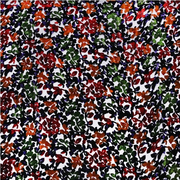 XUANME - Beautiful Floral Sheer Burnout Silk Velvet Fabric 114cm wide by the Yard