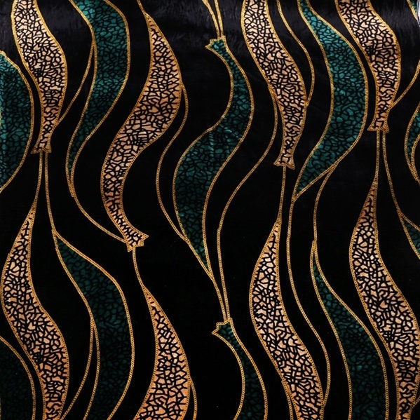 LIUJINSY - 40 Momme Printed Mulberry Silk Velvet Fabric 114cm wide by the Yard