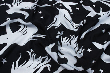 MEIRENYU - 16 momme Mermaid Print Silk Crepe de Chine Fabric - 140cm wide by the Yard