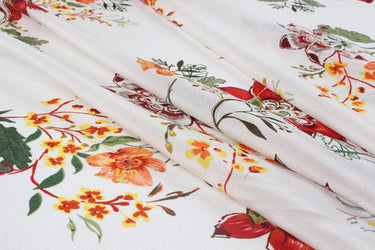 YUNWEI - 12 momme Floral Print Silk Crepe de Chine Fabric - 140cm wide by the Yard