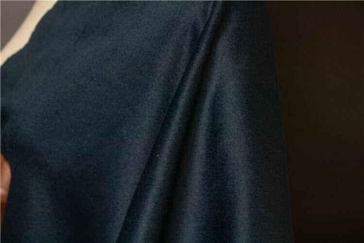 Special Black Blue Single-Sided 45% Cashmere Fabric - 150cm wide by the Yard