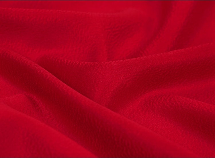 Orange Double Faced Water Corrugated Cashmere Wool Fabric - 150cm wide by the Yard