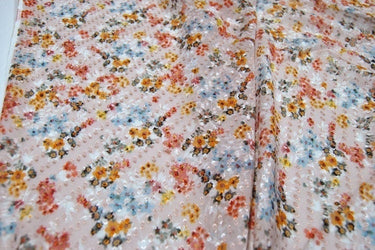 JFHXYXH - Beautiful Special Cut Flower Silk Burnout Fabric - 140cm wide by the Yard