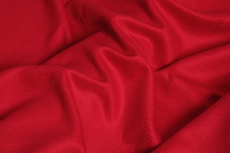 Orange Double Faced Water Corrugated Cashmere Wool Fabric - 150cm wide by the Yard