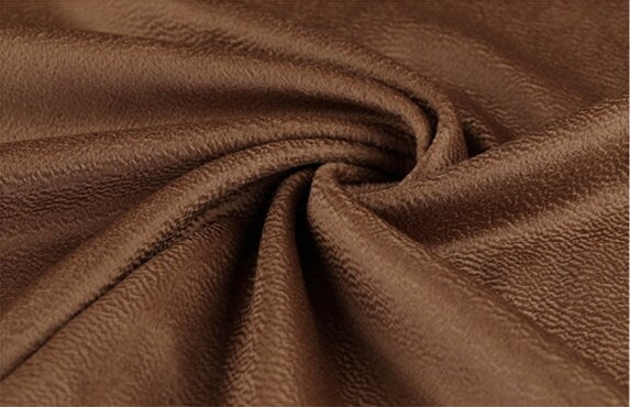 Deep Caramel Double Faced Water Corrugated Silk Cashmere Wool Fabric - By the Yard