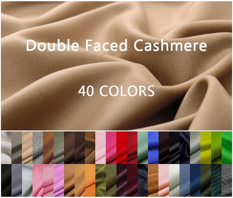 40 Colors - Double Faced Cashmere Wool Fabric - 150cm wide by the Yard