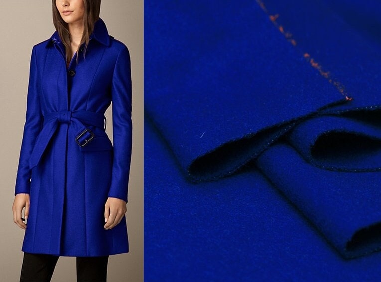 Royal Blue Double Faced Cashmere Wool Fabric - 150cm wide by the Yard