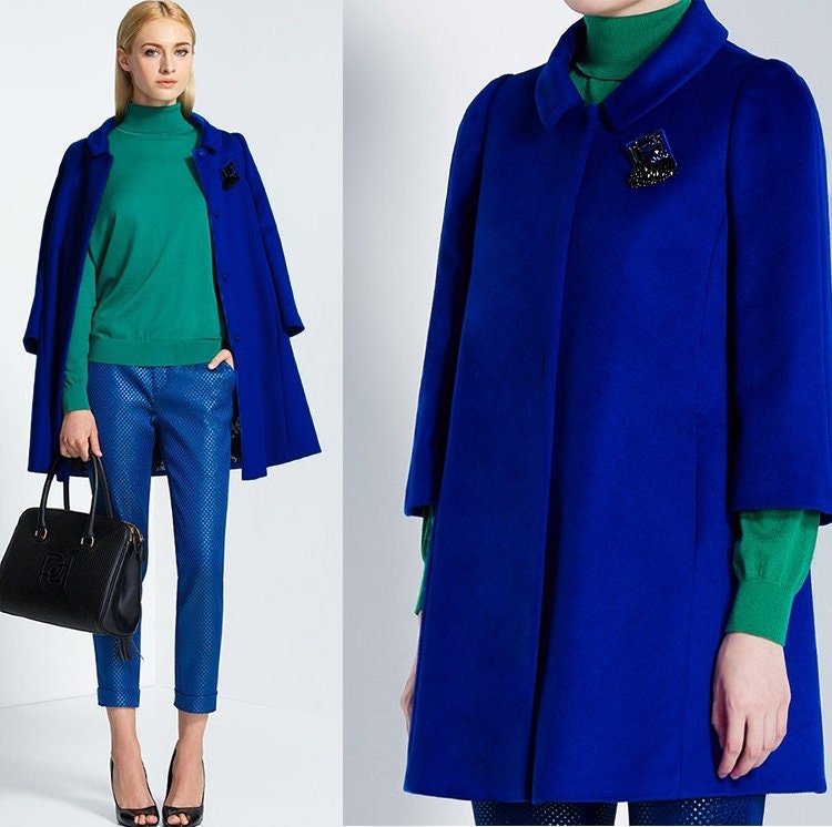 Royal Blue Double Faced Cashmere Wool Fabric - 150cm wide by the Yard