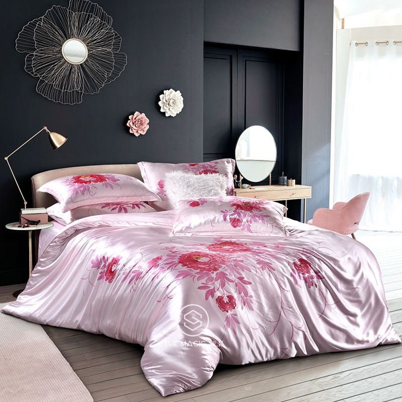 Pinky Queen - 16 Momme 100% Silk Bedding 4pcs Suite