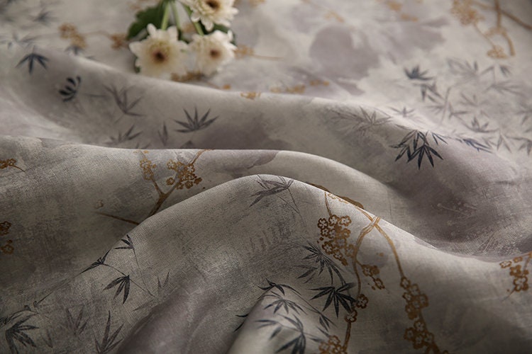 CANGZHU - Digital Printing 42 Thread Count Ramie Fabric - 140cm wide by the Yard