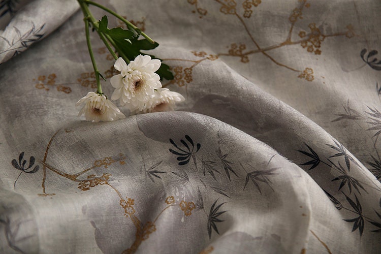 CANGZHU - Digital Printing 42 Thread Count Ramie Fabric - 140cm wide by the Yard