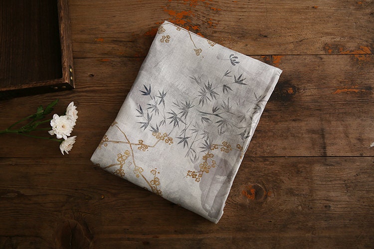 CANGZHU - Digital Printing 42 Thread Count Ramie Fabric - 140cm wide by the Yard