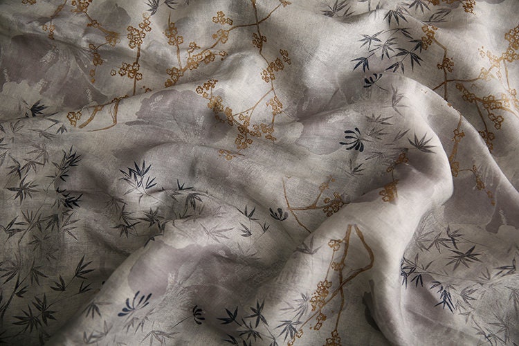 CANGZHU - Digital Printing 42 Thread Count Ramie Fabric - 140cm wide by the Yard