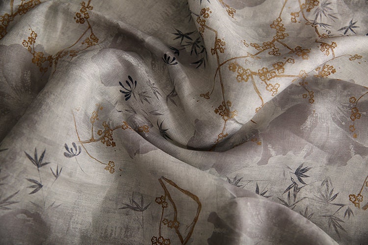 CANGZHU - Digital Printing 42 Thread Count Ramie Fabric - 140cm wide by the Yard