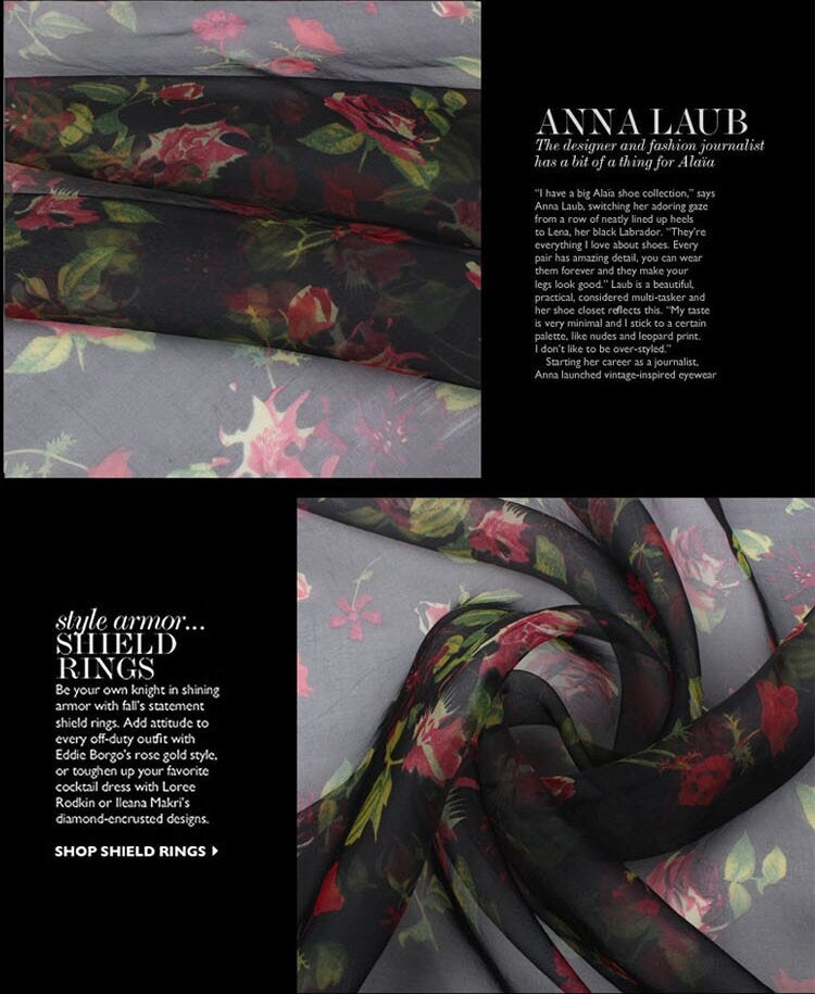 HMEIGUI - 6 momme Floral Print Silk Organza Fabric - 114cm wide by the Yard