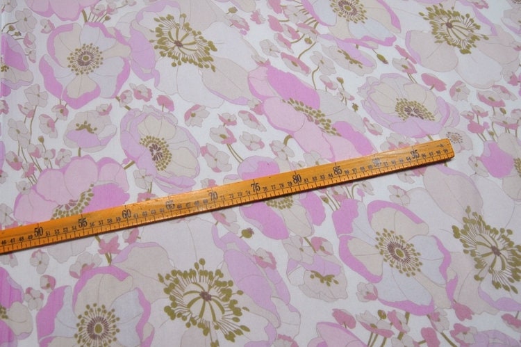 YINSU - 6 Momme Purple pink Floral Print Crinkled Silk Georgette Fabric 140cm by the Yard