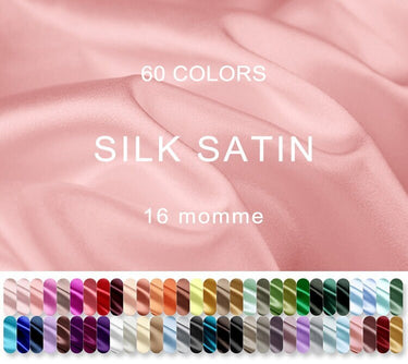 16 Momme Silk Satin 60 Colors Silk Charmeuse Fabric - 114cm by the Yard
