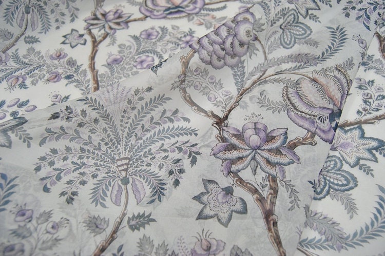 Silk Organza Floral Print Fabric By the Yard