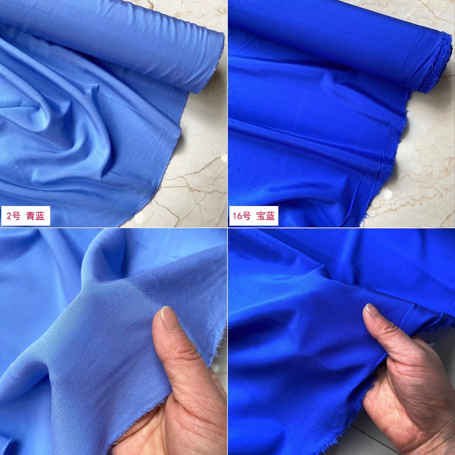 16 Momme 20 Colors Solid Stretch Silk Crepe de Chine Fabric - 108cm wide by the Yard