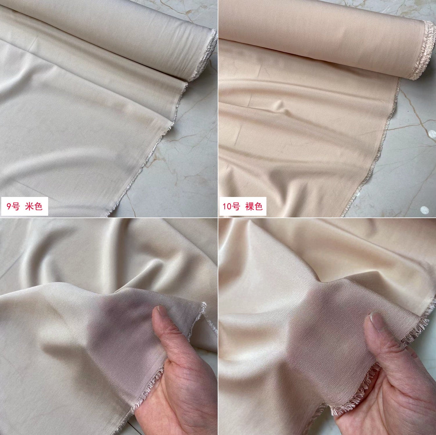 16 Momme 20 Colors Solid Stretch Silk Crepe de Chine Fabric - 108cm wide by the Yard